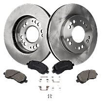 Front Brake Disc and Pad Kit, Plain Surface, 5 Lugs, Ceramic, Production Date From June 2001, Pro-Line Series