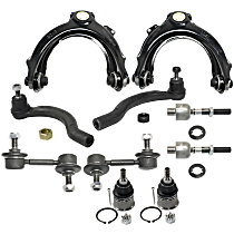 10-Piece Kit Front, Driver and Passenger Side, Upper Control Arm, includes Ball Joints, Sway Bar Links, and Tie Rod Ends, 2.4L Engine