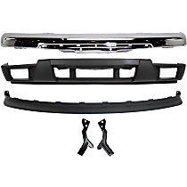Front Bumper, Chrome, Non-Xtreme Models, For Models Without Sport Package, includes Bumper Cover and Valance