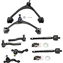 8-Piece Kit Front, Driver and Passenger Side, Upper Control Arm Kit,  Includes (2) Ball Joint, (2) Control Arm, and (4) Tie Rod End