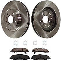 Front Brake Disc and Pad Kit, Plain Surface, 5 Lugs, 323.09 mm, Ceramic, Except Heavy Duty Brakes, Sedan, Pro-Line Series