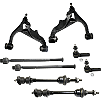 Front, Driver and Passenger Side, Lower Control Arm Kit, Four Wheel Drive, For Models With 5 Lug Wheels, includes Sway Bar Links and Tie Rod Ends