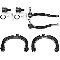 6-Piece Kit Front, Driver and Passenger Side, Upper Control Arm Kit, AWD, includes (2) Ball Joint, (2) Control Arm, and (2) Tie Rod End