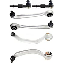 Front, Driver and Passenger Side, Upper and Lower Control Arm Kit, Includes nut(s), includes Tie Rod Ends