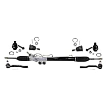 7-Piece Kit Front, Driver and Passenger Side Suspension Includes Ball Joints, Steering Rack, and Tie Rod Ends