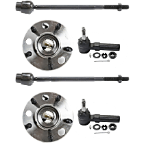 6-Piece Kit Front, Driver and Passenger Side Suspension, includes Tie Rod End and Wheel Hub