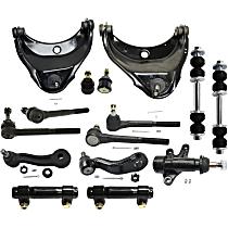 Control Arm Kit - Front, Driver and Passenger Side, Upper, Set of 15, includes Ball Joints, Idler Arm, Idler Arm Bracket, Pitman Arm, Sway Bar Links, Tie Rod Ends and Tie Rod Adjusting Sleeves