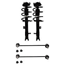 4-Piece Kit Front, Driver and Passenger Side Suspension Kit, includes (2) Loaded Strut and (2) Sway Bar Link