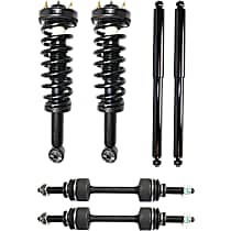 6-Piece Kit Driver and Passenger Side Suspension Includes Loaded Struts, Shock Absorbers, and Sway Bar Links, 4WD