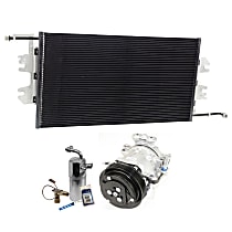 A/C Compressor Kit, 6-Groove Pulley, includes A/C Condenser, and A/C Service Kit (A/C Accumulator, A/C Expansion Valve, A/C Orifice Tube, and A/C O-Ring and Gasket Seal Kit)
