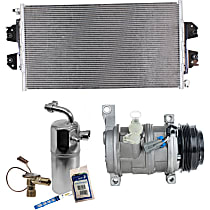 A/C Compressor Kit, 4-Groove Pulley, includes A/C Condenser, and A/C Service Kit (A/C Accumulator, A/C Orifice Tube, and A/C O-Ring and Gasket Seal Kit)