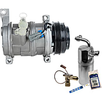 A/C Compressor Kit with A/C Service Kit (A/C Expansion Valve, A/C Receiver Drier, and A/C O-Ring and Gasket Seal Kit), Two Bolts to mount the Hoses