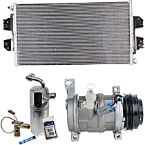 A/C Compressor Kit, 4-Groove Pulley, includes A/C Condenser, and A/C Service Kit (A/C Accumulator, A/C Expansion Valve, A/C Orifice Tube, and A/C O-Ring and Gasket Seal Kit)