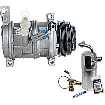 2-Piece Kit A/C Compressor Kit, 5.3L 8Cyl, w/ Rear A/C, 2 Bolts to mount the Hoses, With Clutch, 4-Groove Pulley