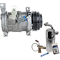 2-Piece Kit A/C Compressor Kit, includes A/C Compressor and A/C Service Kit, Two Bolts to mount the Hoses