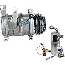 2-Piece Kit A/C Compressor Kit, 5.3L 8Cyl, w/ Rear A/C, 2 Bolts to mount the Hoses, With Clutch, 4-Groove Pulley
