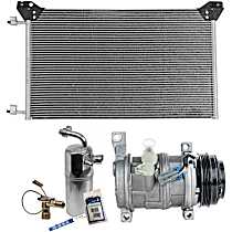 3-Piece Kit A/C Compressor Kit, 5.3L 8Cyl, w/o Rear A/C, 2 Bolts to mount the Hoses, With Clutch, 4-Groove Pulley