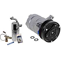 2-Piece Kit A/C Compressor Kit, 3.4L 6Cyl, With Clutch, 6-Groove Pulley,  Includes (1) A/C Compressor and (1) A/C Service Kit (A/C Accumulator, A/C Expansion Valve, and A/C O-Ring and Gasket Seal Kit)