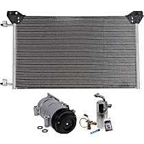 A/C Compressor Kit, 4-Groove Pulley, includes A/C Condenser, and A/C Service Kit (A/C Accumulator, A/C Orifice Tube, and A/C O-Ring and Gasket Seal Kit)