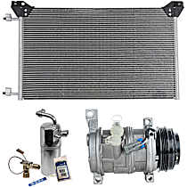 3-Piece Kit A/C Compressor Kit, 5.3L 8Cyl, w/ Rear A/C, 2 Bolts to mount the Hoses, With Clutch, 4-Groove Pulley