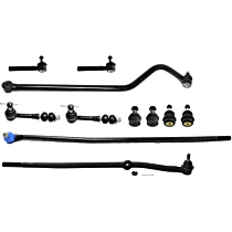 11-Piece Kit Front Suspension with Ball Joint, Sway Bar Link, Tie Rod End, and Track Bar, Front Wheel Drive