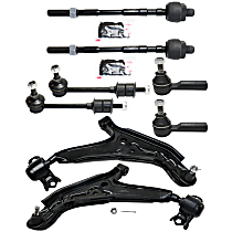 Front, Driver and Passenger Side Control Arm Kit, Front Wheel Drive, includes Sway Bar Links and Tie Rod Ends