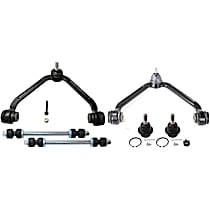 6-Piece Kit Front, Driver and Passenger Side, Upper Control Arm Kit, 1 Piece Design,  Includes (2) Ball Joint, (2) Control Arm, and (2) Sway Bar Link