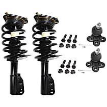 4-Piece Kit Front, Driver and Passenger Side Suspension with Ball Joints and Loaded Struts, Sedan