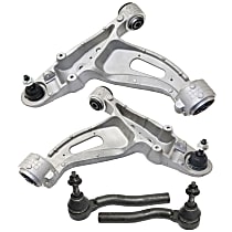 4-Piece Kit Front, Driver and Passenger Side, Lower Control Arm Kit, includes (2) Control Arm and (2) Tie Rod End
