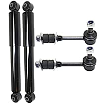 4-Piece Kit Rear, Driver and Passenger Side Suspension Kit, All Wheel Drive, Except Electronic Adjustable Suspension,  Includes (2) Shock Absorber and (2) Sway Bar Link