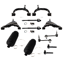 12-Piece Kit Front, Driver and Passenger Side Suspension Kit,  Includes (4) Control Arm, (4) Tie Rod End, (2) Steering Rack Boot, and (2) Sway Bar Link