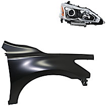 2-Piece Kit Passenger Side Halogen Headlight, With bulb(s), OE Replacement,  Includes (1) Fender and (1) Headlight