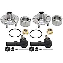 4-Piece Kit Front, Driver and Passenger Side Suspension Kit, includes (2) Tie Rod End and (2) Wheel Hub