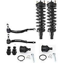 8-Piece Kit Front, Driver and Passenger Side Suspension Kit, includes (4) Ball Joint, (2) Loaded Strut, and (2) Tie Rod End