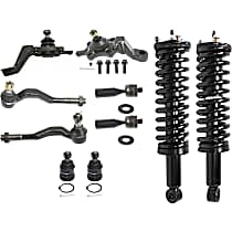 10-Piece Kit Front, Driver and Passenger Side Suspension Includes Ball Joints, Loaded Struts, and Tie Rod Ends, 4WD and Pre Runner Model, Extended Cab Pickup/Standard Cab Pickup