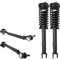 4-Piece Kit Front, Driver and Passenger Side, Lower, Forward Control Arm Kit, RWD, For Models Without Performance Suspension, includes (2) Control Arm and (2) Loaded Strut