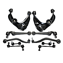 10-Piece Kit Front, Driver and Passenger Side, Upper and Lower, Frontward and Rearward Control Arm Kit, includes (6) Control Arm and (4) Sway Bar Link