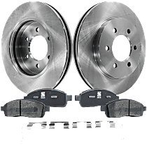 Front Brake Disc and Pad Kit, Plain Surface, 6 Lugs, 12.99 in., Ceramic, Pro-Line Series