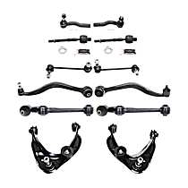12-Piece Kit Front, Driver and Passenger Side, Upper and Lower Control Arm Kit, Naturally Aspirated,  Includes (6) Control Arm, (2) Sway Bar Link, and (4) Tie Rod End