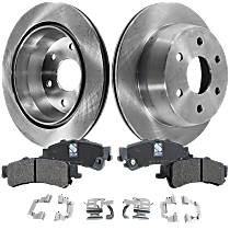 Rear Brake Disc and Pad Kit, Plain Surface, 6 Lugs, 325.12 mm, Ceramic, Classic GMT 800, Pro-Line Series
