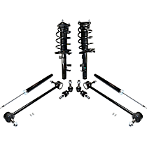 8-Piece Kit Driver and Passenger Side Suspension with Loaded Strut, Shock Absorber, and Sway Bar Link