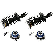 4-Piece Kit Front, Driver and Passenger Side Suspension Kit,  Includes (2) Loaded Strut and (2) Wheel Hub