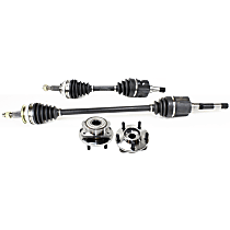 Front, Driver and Passenger Side Suspension Kit, includes Axle Assembly and Wheel Hub