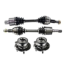 4-Piece Kit Front, Driver and Passenger Side Suspension, includes Axle Assembly and Wheel Hub