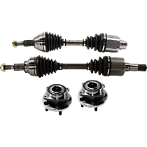 4-Piece Kit Front, Driver and Passenger Side Suspension Kit, FWD, includes (2) Axle Assembly and (2) Wheel Hub