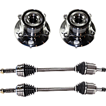 4-Piece Kit Front, Driver and Passenger Side Suspension with Assemblies and Wheel Hubs