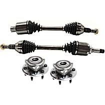 4-Piece Kit Front, Driver and Passenger Side Suspension Includes Axle Assembly and Wheel Hub