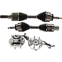 4-Piece Kit Front, Driver and Passenger Side Suspension Kit, 4WD, Supplied with Standard Neoprene Outboard Boot, with 7 Stud Hub,  Includes (2) Axle Assembly and (2) Wheel Hub