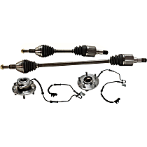 4-Piece Kit Front, Driver and Passenger Side Suspension, includes Axle Assembly and Wheel Hub