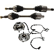 4-Piece Kit Front, Driver and Passenger Side Suspension, includes Axle Assembly and Wheel Hub